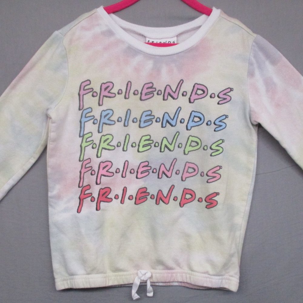 Friends Tie Dye Crew Neck Sweater White Girls Size | 7/8 - Picture 2 of 9